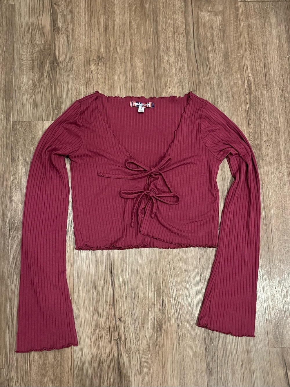 Pink tie front top
